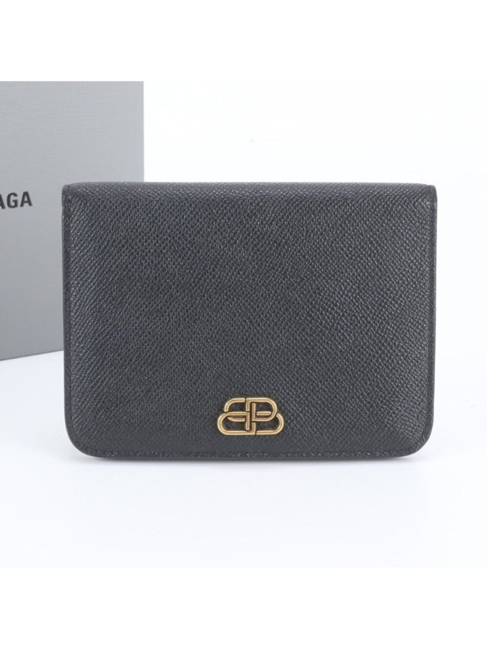 Balenciaga BB Medium Wallet Leather Bifold Compact Black
